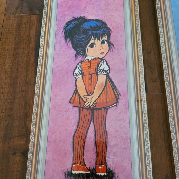 Vintage 1971 Lee Big Eye Kids‎ & Dog Cork Board Wall Hangings Set - Picture 2 of 8